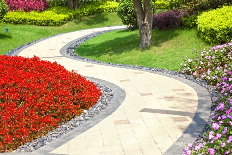 Walkway with Paver Borders